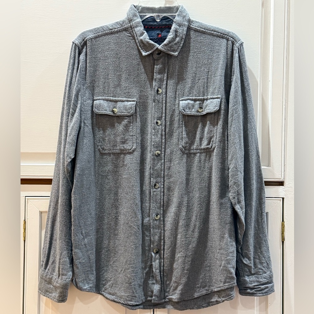 Woolrich Flannel Long Sleeve Casual Shirt Cotton Gray Outdoors Workwear